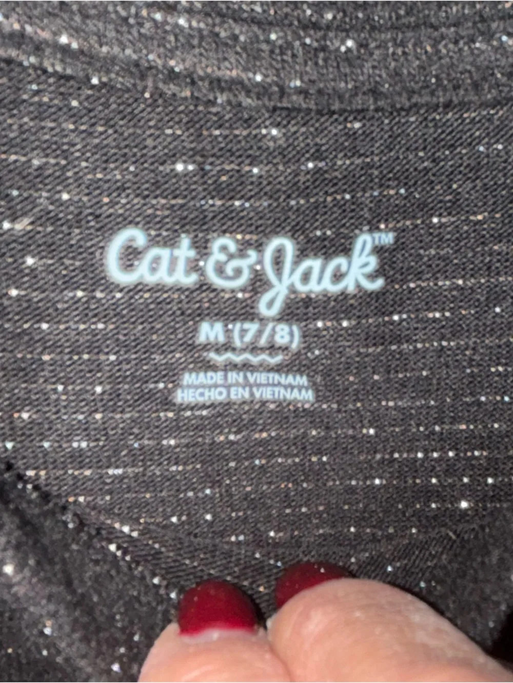Cat & Jack 7/8 Black Sparkle Tulle Long-Sleeve Dress